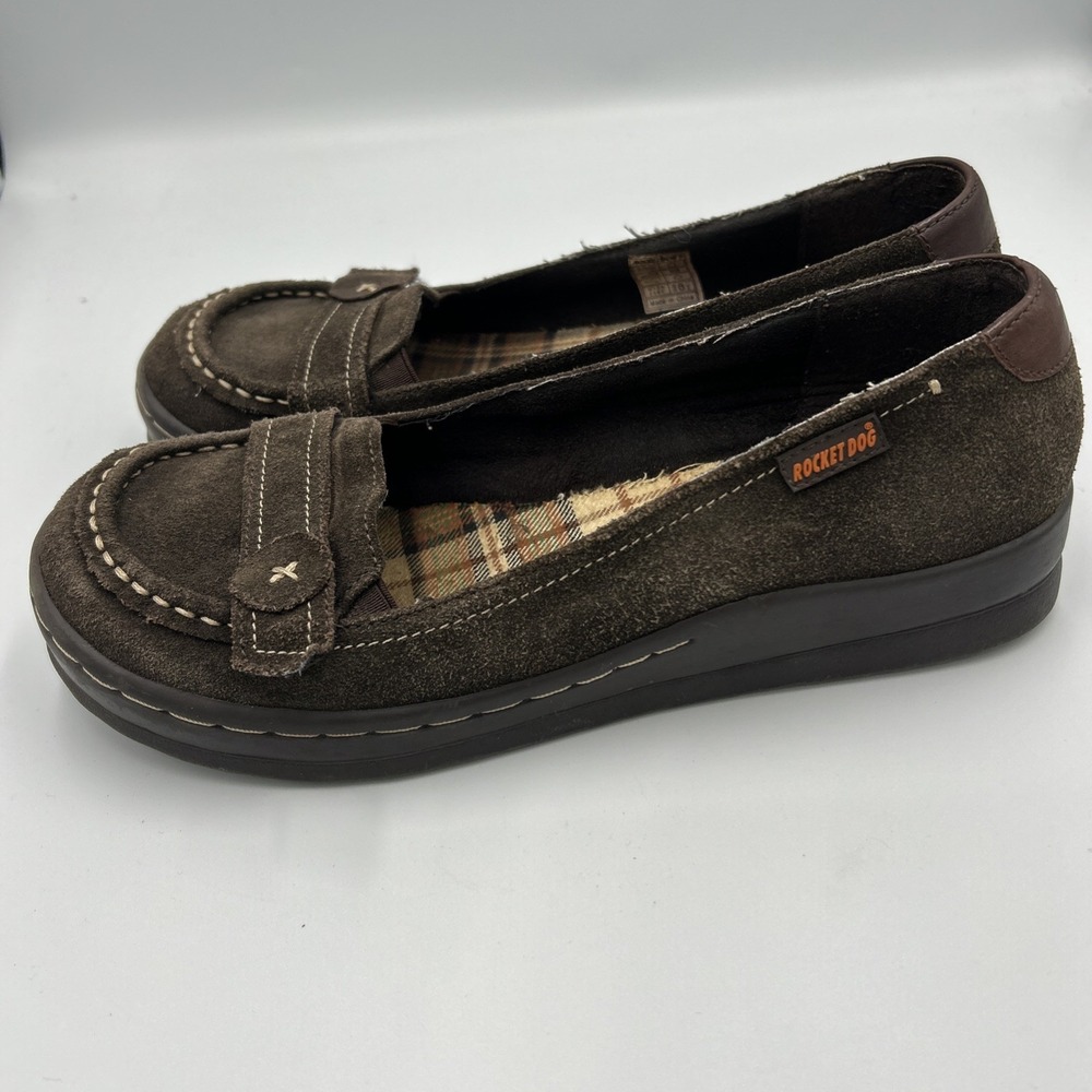 Rocket Dog Y2K Brown Suede Slip On Shoes 8.5 Whimsygoth Preppy Downtown Chic - Picture 8 of 14